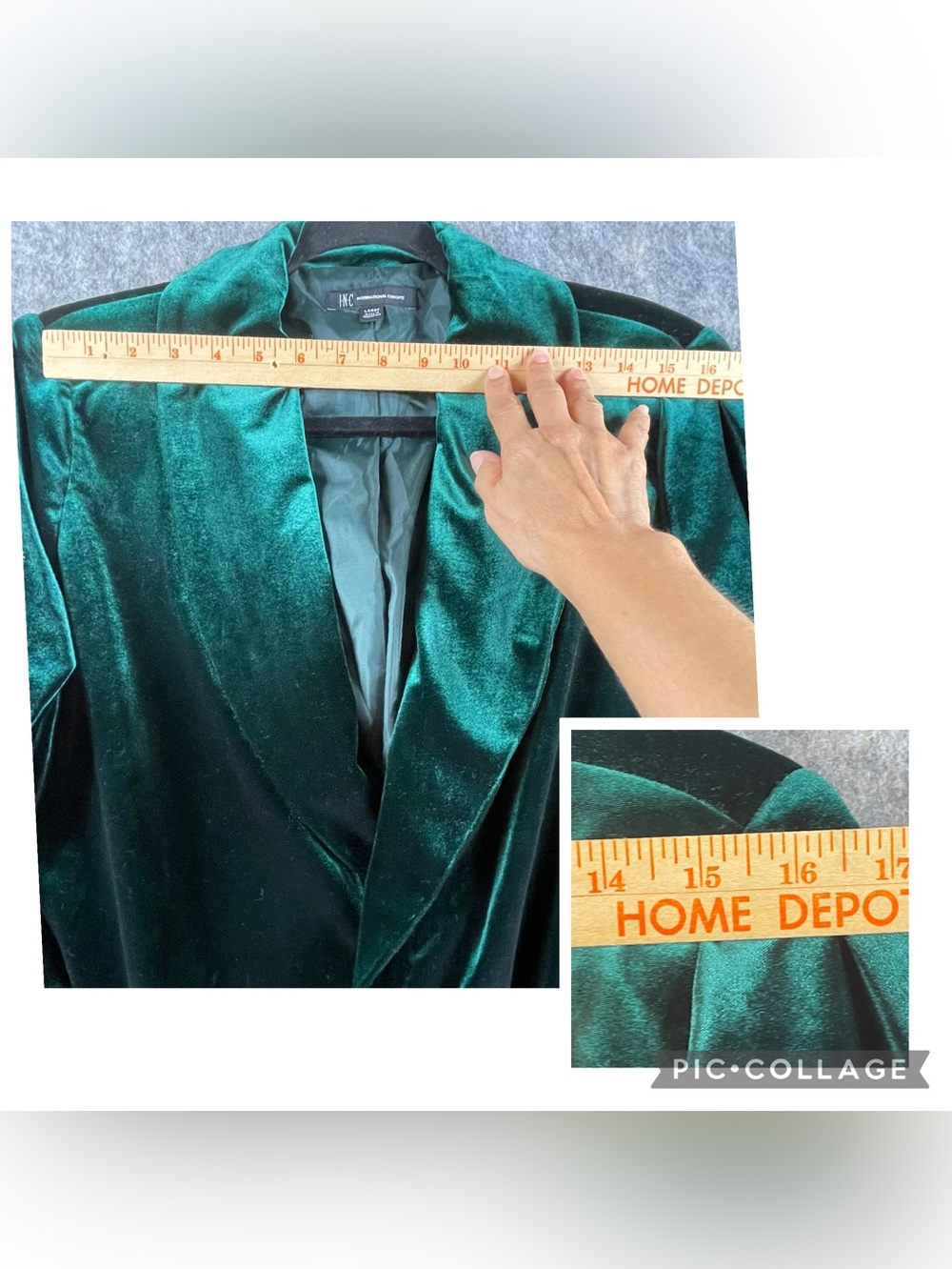 INC Int'l Concepts Emerald Velvet Chic Elegant Holiday Fun Wrap Blazer Pant Set - Picture 14 of 16